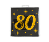 80 Jaar Servetten Zwart Goud 16st